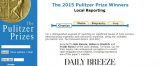 Copertina di Pulitzer 2015, un vincitore non fa più il giornalista: “Non si arriva a fine mese”