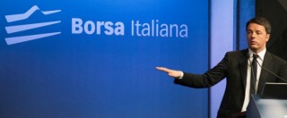Copertina di Borsa, Renzi: “Basta capitalismo di relazione, comodo dare colpa a politica”