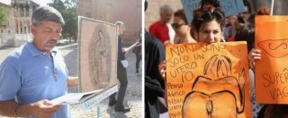 Copertina di Sit-in contro aborto, nove ore di preghiera a Bologna. Ma in centinaia protestano: “Fuori i preti dalle nostre mutande”