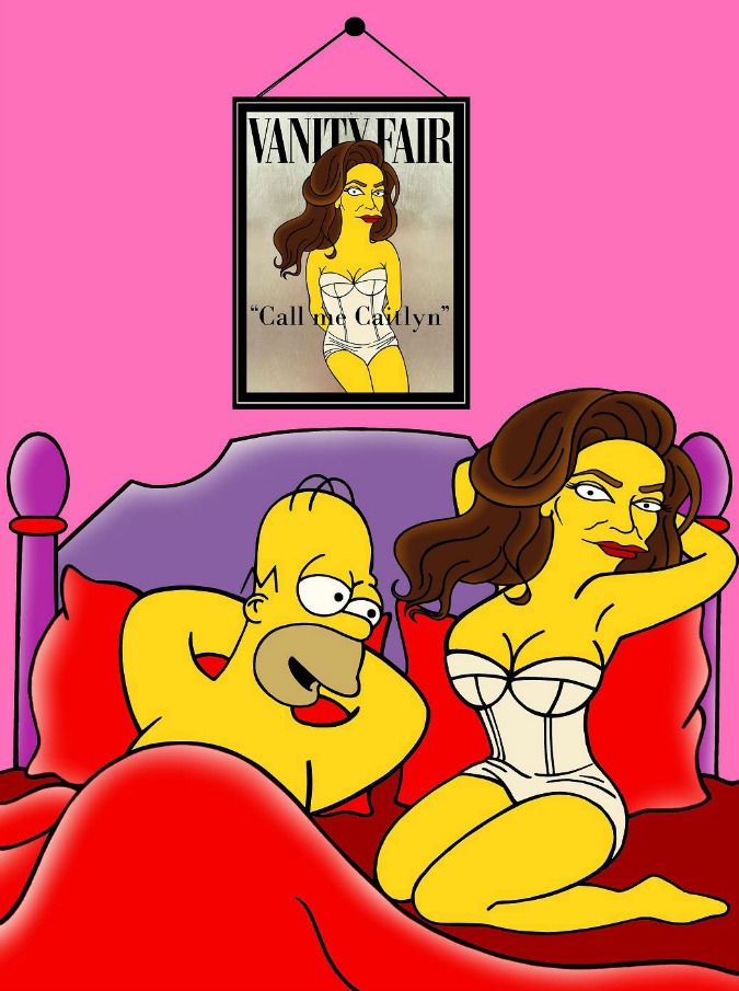 Caitlyn Jenner, in versione Wonder Woman, seduce Homer Simpson