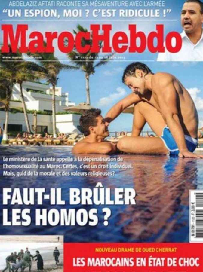 “Si devono bruciare gli omosessuali?”: la copertina choc del settimanale Maroc Hebdo