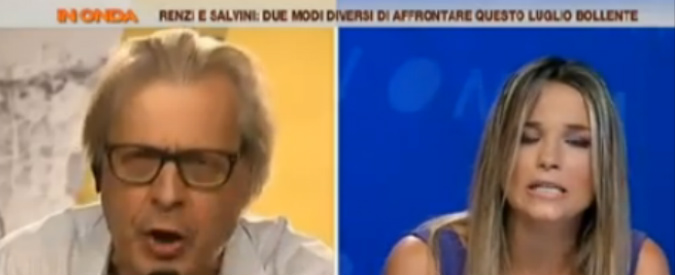Copertina di Sgarbi delira contro la Barra: “Verdini e Alfano sono scoregge, lei si faccia i cazzi suoi”