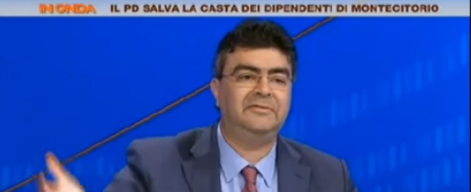 Copertina di Fiano (Pd) sbotta con i conduttori: “Parla solo la Santanché, ma che cazzo fate?”