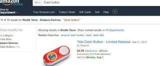 Copertina di Dash button in vendita su Amazon: come fare acquisti in Rete senza pc e telefonino