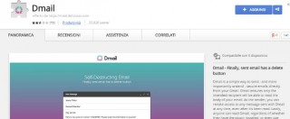 Copertina di Dmail, ecco l’app per inviare messaggi di posta che si autodistruggono