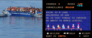 Copertina di Migranti, il videogame dove il giocatore è lo scafista. E tanti profughi annegano
