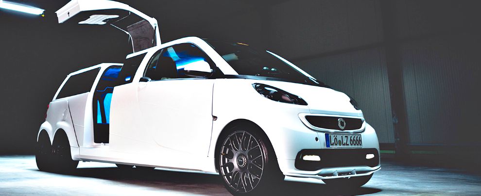 Copertina di Salone di Francoforte 2015, c’è anche la Smart limousine, 6 posti e 6 ruote – FOTO