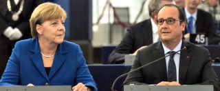 Copertina di Migranti, Merkel a Parlamento Ue: ‘Addio al trattato di Dublino, ora nuove regole’
