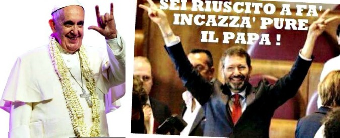 Sindaco Roma, sfottò social da #MarinoImbucato a “Sei riuscito a fà inca**à pure il Papa”
