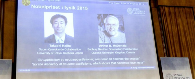 Premio Nobel Fisica 2015, a Kajita e McDonald per ricerche su metamorfosi dei neutrini