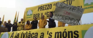 Copertina di Lodi, Coldiretti lancia la “guerra del latte”: allevatori contro il crollo dei prezzi. Ministro Martina: “C’è disperazione” (FOTO)