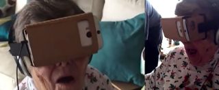 Copertina di La nonna prova la realtà virtuale per la prima volta. E sale sulle montagne russe