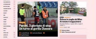 Copertina di Titolo razzista della Gazzetta dello Sport: “Diawara, una giornata di stop al gorilla”