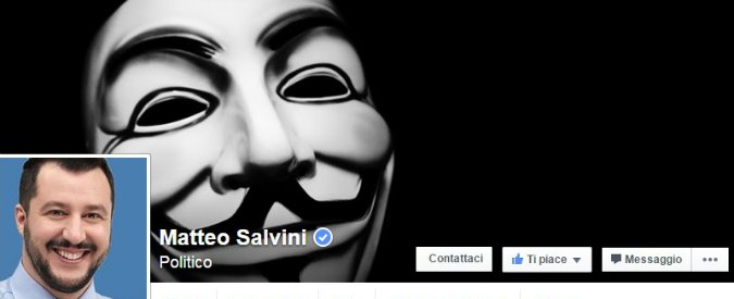 Copertina di Anonymous “attacca” Matteo Salvini: “Quei conigli si sono introdotti nella mia pagina Facebook”