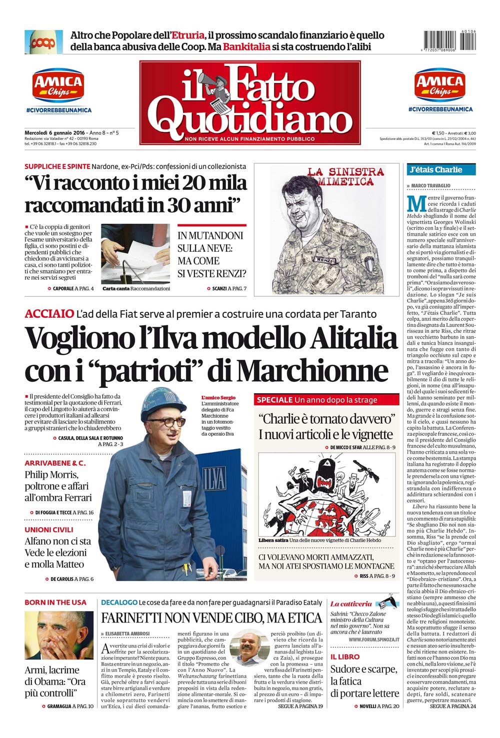 Vogliono l’Ilva modello Alitalia con i “patrioti” di Marchionne
