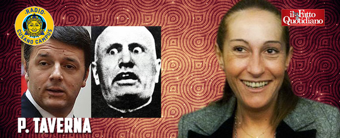 Copertina di M5S, Taverna: “Renzi? Ricorda Mussolini, Berlusconi era più dignitoso di lui. Scontro con Juncker è una finta”