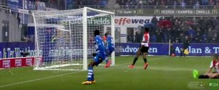 Copertina di Calcio, liscio clamoroso: Ehizibu sbaglia un gol di testa sulla linea a porta vuota