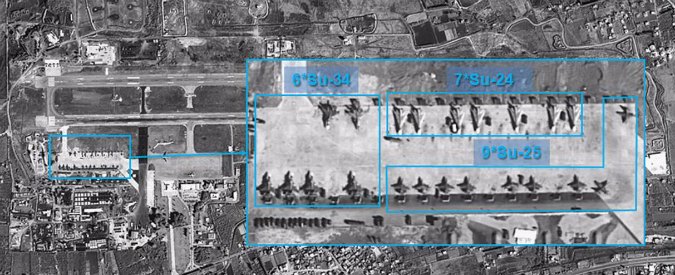 Copertina di Siria, “a Latakia caccia e missili russi”. Istituto israeliano pubblica foto satellitari. Mosca: “Così combattiamo jihadisti”