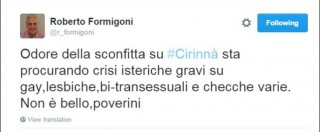 Unioni civili, polemiche per tweet Formigoni: “Cambio linea Grillo? Crisi isteriche di gay e checche varie”