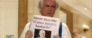 Copertina di Crozza-Verdini a Crozza-Renzi: “Rottamino amoroso, piaciuto stanotte?”. “Certo, ha vinto l’amore”