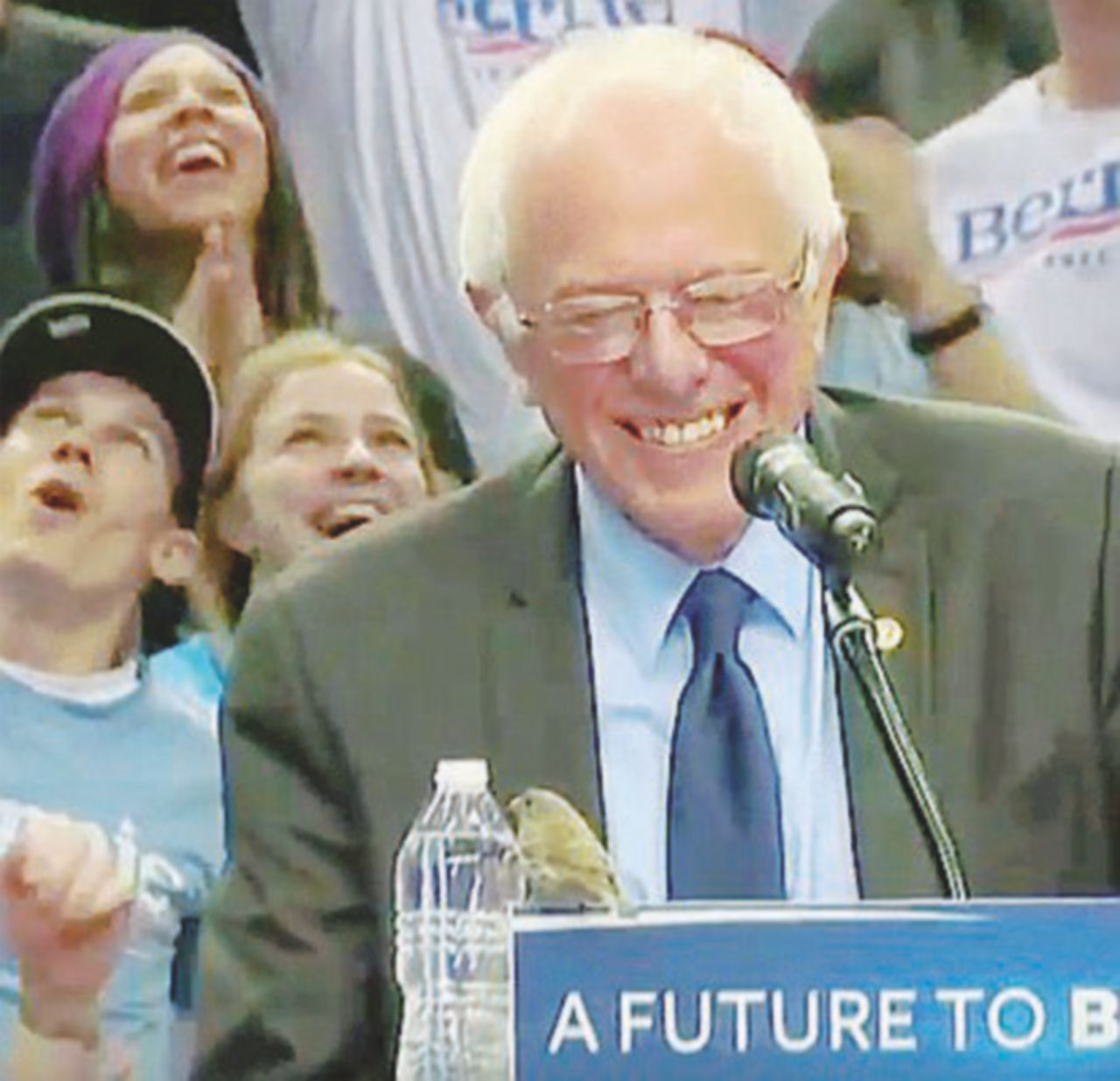 #BirdieSanders - L’uccellino al comizio di Sanders, l’hashtag ha spopolato L’uccellino di Sanders