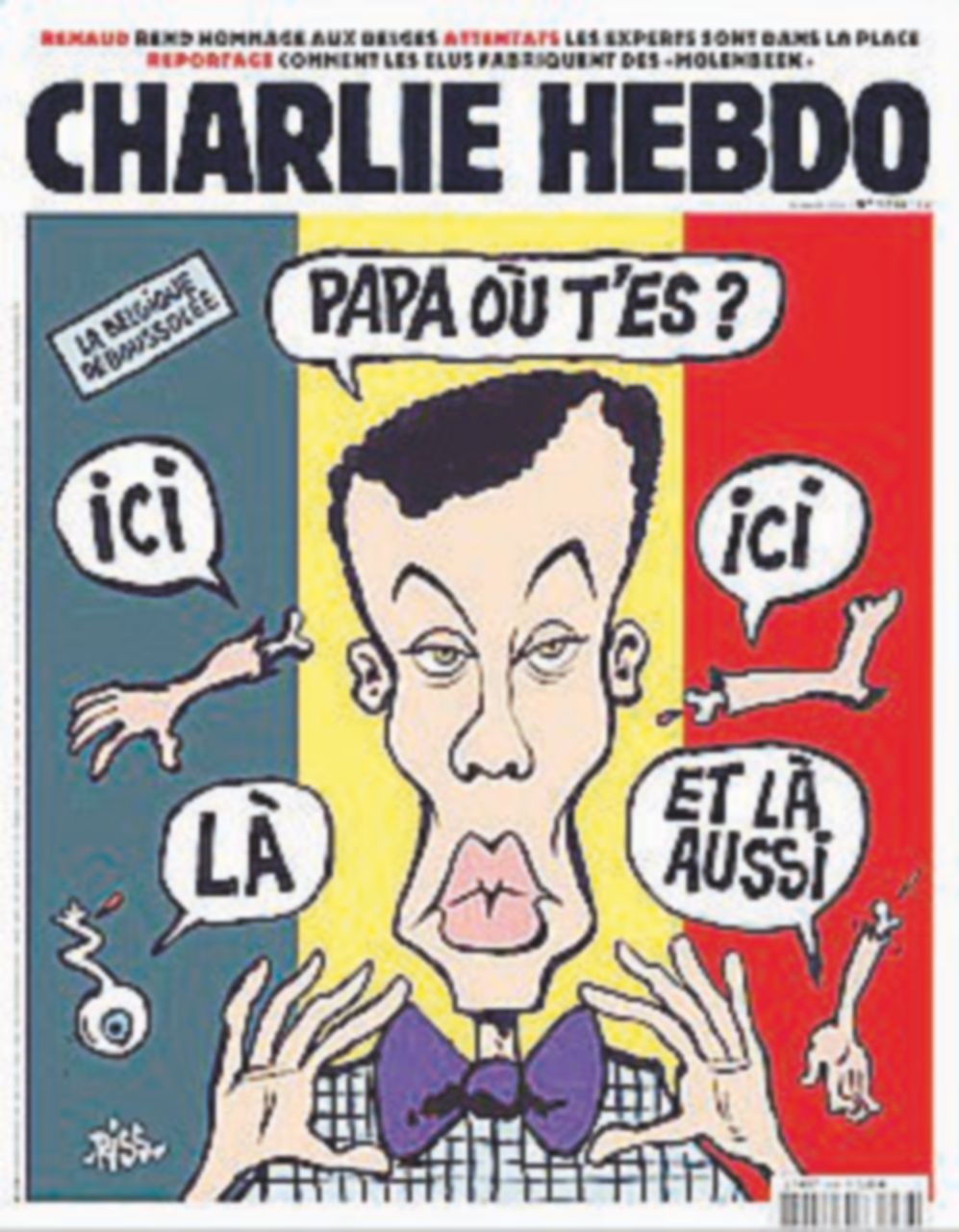 Copertina di Charlie, copertina dedicata al massacro di Bruxelles