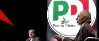 Copertina di Servizio Pubblico, Travaglio vs Bersani: “Votate contro”. “Renzi è il mio segretario”