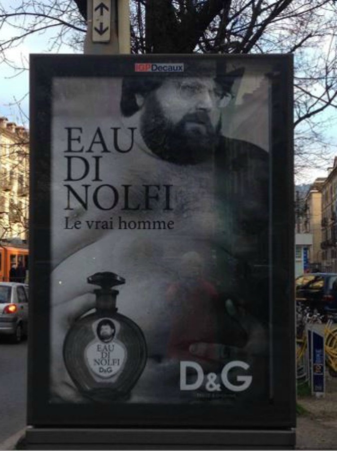 Eau Di Nolfi, misteriosa pubblicità a Torino: goliardata, provocazione artistica, situazionismo?