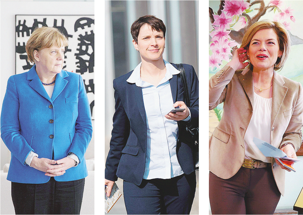 Assalto alla cancelliera - Angela Merkel , Frauke Petry e l’astro nascente Cdu, Julia Kloeckner - Ansa/Reuters Matrigne anti-migranti contro mamma-Angela