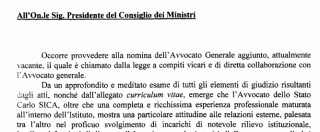 Copertina di Avvocatura dello Stato, la nomina di Sica: ecco la lettera di proposta al presidente del Consiglio Renzi