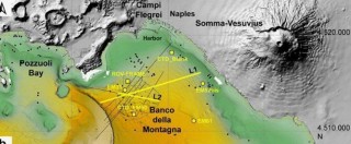Copertina di Napoli, scoperto al centro del Golfo un ‘duomo sottomarino’: 35 emissioni di gas attive. Esperti: “Per ora nessun pericolo”