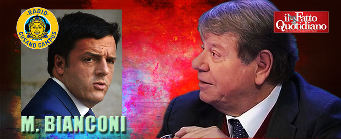 Copertina di Bianconi: “Renzi? Un dj di campagna un po’ cazzaro manovrato dalla Trilaterale”
