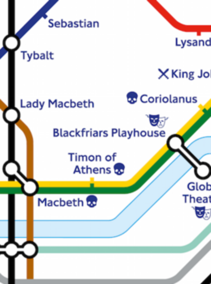 William Shakespeare, la metro di Londra rinomina le stazioni con i nomi dei suoi personaggi