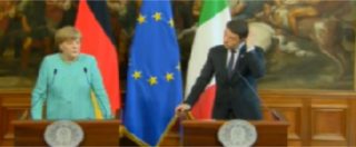 Copertina di Migranti, Renzi: “Con Merkel uniti nell’approccio umanitario, divisi sui fondi”