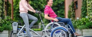 Copertina di Bicicletta per trasportare i disabili, a Bologna arriva Aspasso per vivere la città da turisti