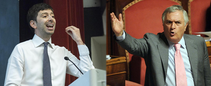Copertina di D’Anna (Ala) vs Speranza (Pd): ‘Se candidati fanno foto con lui, manco mamma li vota’
