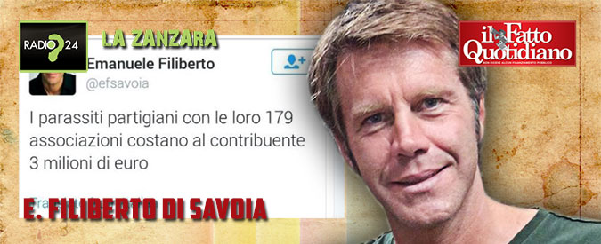 Copertina di Emanuele Filiberto: “Tweet contro partigiani? Non l’ho scritto io, hanno già identificato il computer”