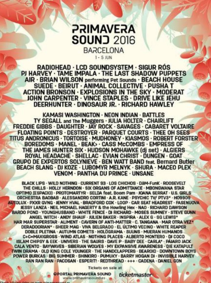 Primavera Sound Barcellona 2016, al via dal 1° al 4 giugno: dai Radiohead a Brian Wilson
