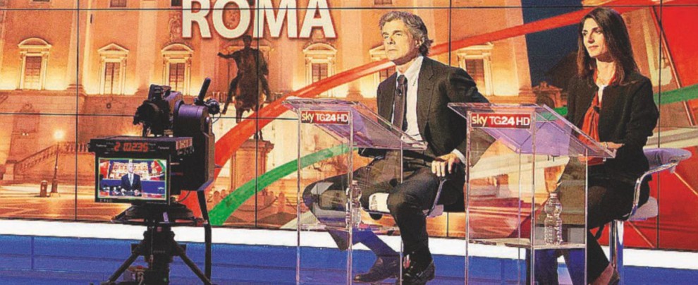 Il confronto tv tra i candidati sindaco a Roma, ieri su Sky I candidati sindaco a Roma tra insulti e scontri in tv