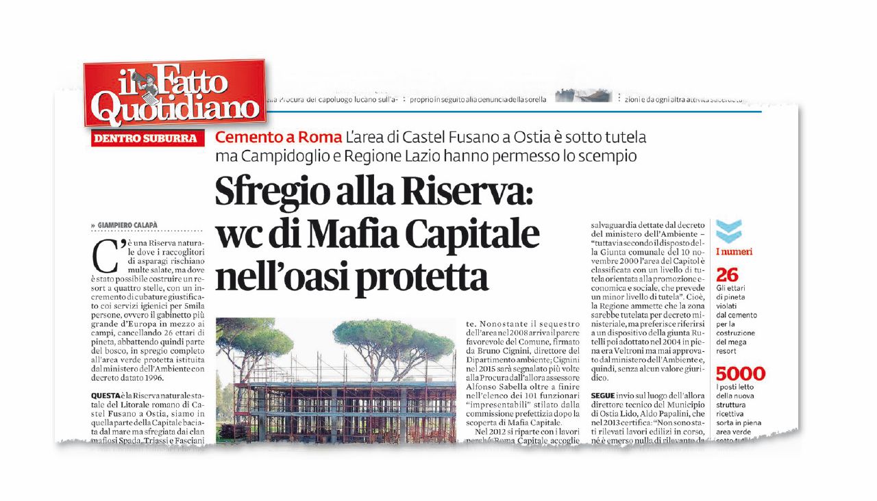 Copertina di Il Corpo forestale toglie a Roma la Riserva violata