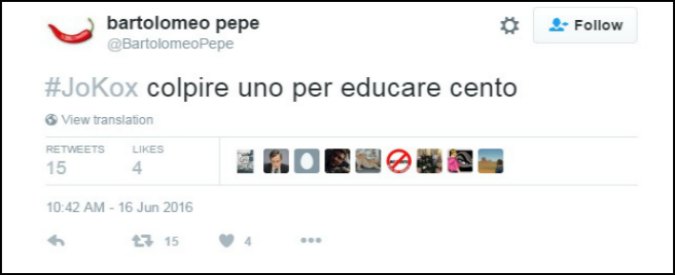 Brexit, deputata laburista uccisa. Tweet del senatore Pepe (Gal): “Colpire uno per educare cento”. Poi scrive: “Frainteso”