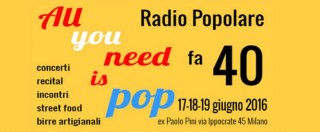 Copertina di Radio Popolare, a Milano tre giorni di festa per i 40 anni dell’emittente