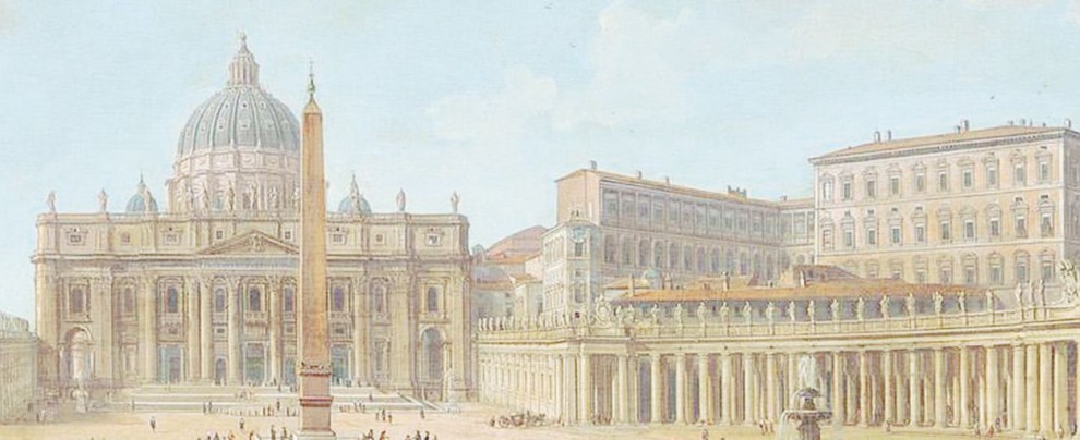 Gaspar van Wittel Basilica e Piazza San Pietro, XVII secolo. Olio su tela (particolare) - Ansa L’oscenità del potere nella Città di Dio (in preda ai senza Dio)