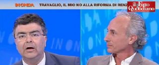 Copertina di Travaglio vs Fiano (Pd): “Riforma Renzi? Molto peggio della Devolution di Berlusconi”. “Con noi più democrazia”