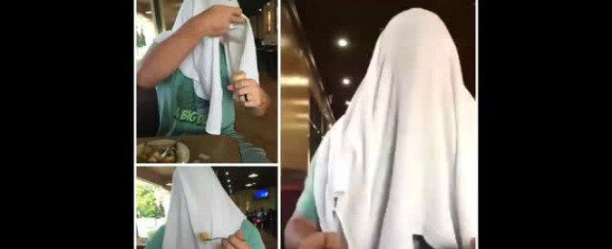Copertina di “Non si può allattare in un bar? Basta con queste idee idiote”. E un uomo mette in scena una protesta