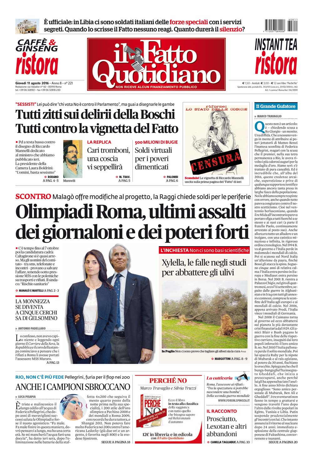 Olimpiadi Roma, ultimi assalti dei giornaloni e dei poteri forti