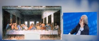 Copertina di Vittorio Sgarbi spiega l’Ultima Cena: “Giuda sembra messo come Lilli Gruber. San Giovanni? Uno stalker”
