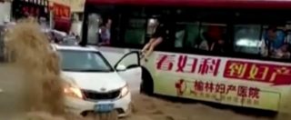 Copertina di Cina, autista eroe durante l’inondazione: col bus salva tre persone dalla furia della corrente