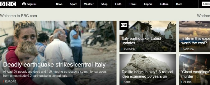 Copertina di Terremoto Centro Italia, le immagini e le storie della distruzione sui siti internazionali (FOTO)