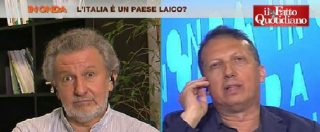 Copertina di Unioni civili, Langone (Il Foglio) a In Onda (La7): “Il futuro si fa coi figli, non col coito anale”. E litiga con Odifreddi